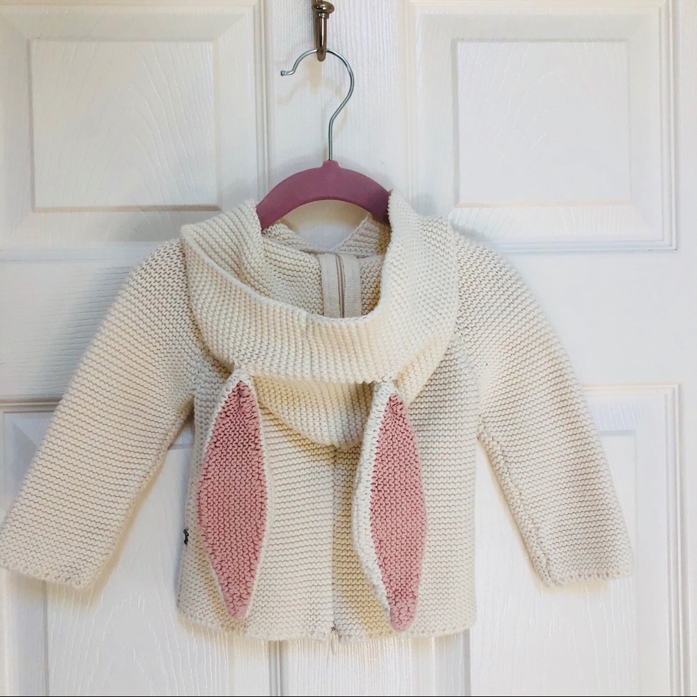 EUC Cream Hooded Sweater with Rabbit Ears by Oeuf